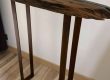 Pied de table sur mesure en acier effet rouillé et verni, fabriqué dans notre atelier à Bueil-en-Touraine.